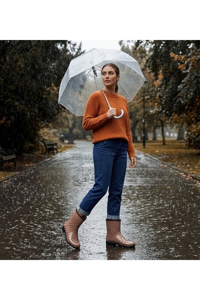 Deniz Terlik Women's Star-Patterned Waterproof Rain Boots | Women's Rain Boots |