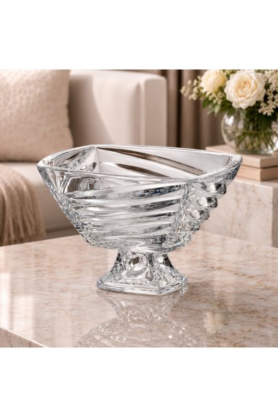 Bohemia Bol de cristal cu picior – Colecția SUMMER WAVE 33 cm