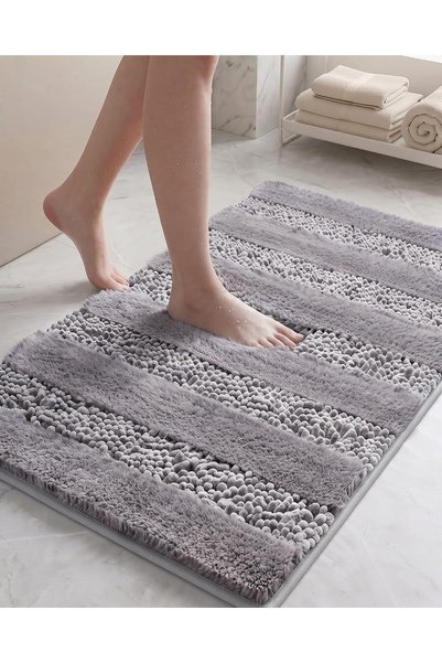 Generic Non Slip Chenille Bath Mat, Bathroom Rug, Super Absorbent (Gray：40 * ...