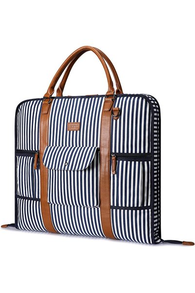 Generic Carry On Garment Bag for Business Travel Canvas Leather Men Suit Cove...