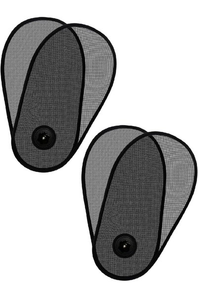 Generic Car Side Window Sun Shade, Black Nylon Mesh, 40x21 cm, with Suction C...