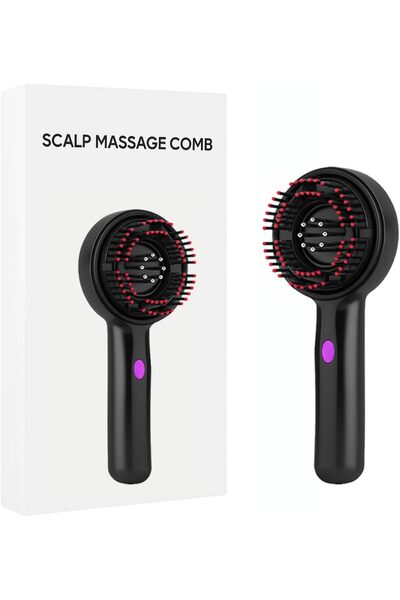 Generic Rechargeable Electric Scalp Massage Comb with Red-Tipped Bristles, Me...