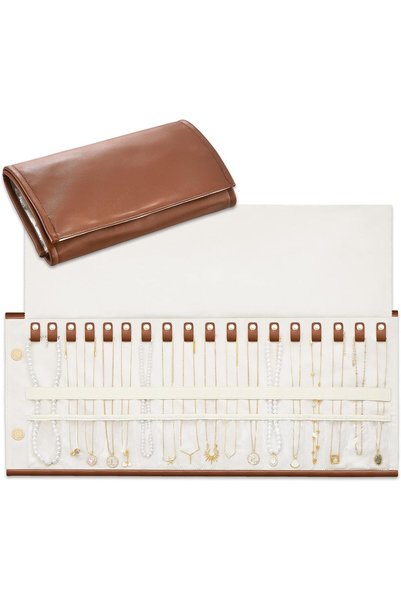 Generic Necklace Travel Organizer, Tangle-Free Jewelry PU Leather Roll, Soft ...