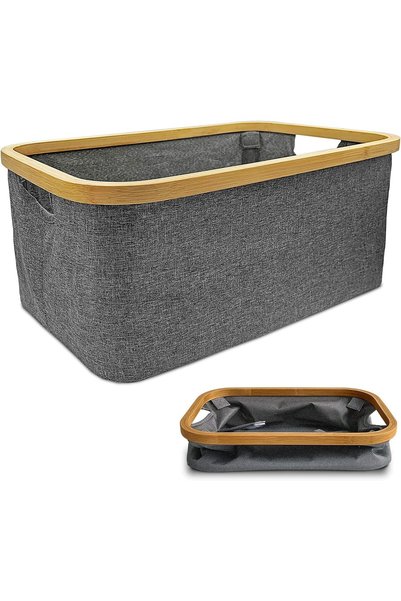 Generic Collapsible Laundry Baskets Dirty Clothes Hamper 50L Bamboo Cloth, Fo...