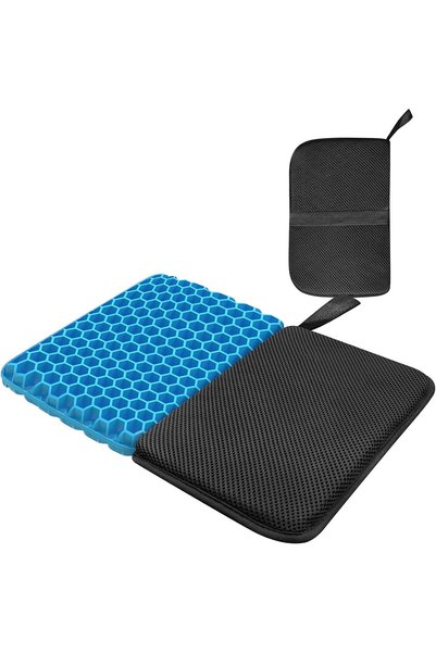 Generic وسادة مقعد قابلة للطي (15.7 بوصة × 11.8 بوصة) وسادة جل محمولة للسفر ب...