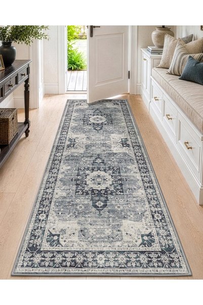Generic Carpet Living Room Washable Runner Rug, 90x210 cm Blue