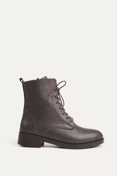 VelasBySerhat Women's Winter thick sole dark brown leather casual boots TR01MK03F