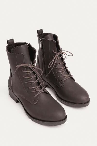 VelasBySerhat Women's Winter thick sole dark brown casual boots TR01MK03B