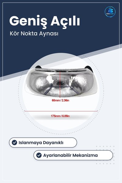 TARER Motosiklet Kör Nokta Aynası Geniş Açılı Görüş Islanmaya Dayanıklı Ayarlanabilir Kolay Montajlı