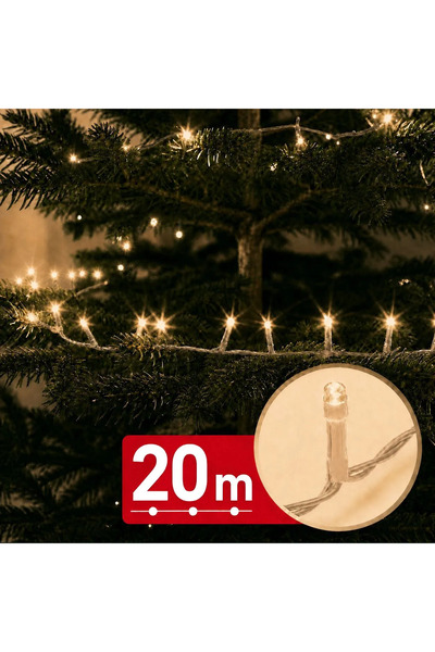 Phenom Instalație de Crăciun LED, Phenom, 400 LED-uri alb cald, 20m, 8 jocuri...