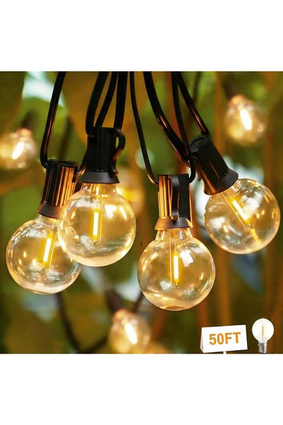 Generic Led Outdoor Lights with 50 Foot G40 Globe 26 Plastic Bulbs (1 Spare),...