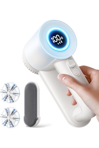 Generic Rechargeable Lint Remover: 3 Stainless Steel 6-Leaf Blades, Fabric Sh...