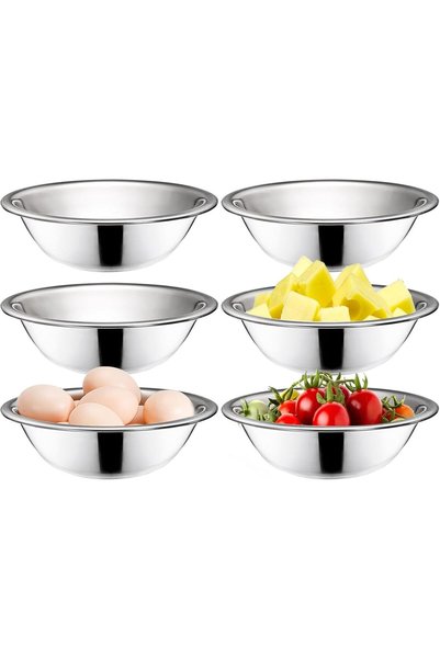 Generic مجموعة من 6 أوعية صغيرة مصنوعة من الفولاذ المقاوم للصدأ، وعاء خلط واس...