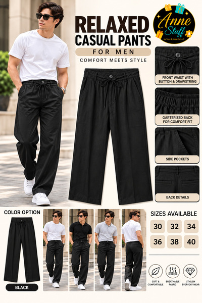 ANNESTUFF Men's Relaxed Casual Pants