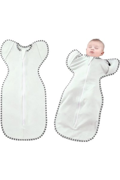Generic قماط للرضع قطن,Baby Pajamas With Arms,2 Way Zipper For 0-3 Months Bab...