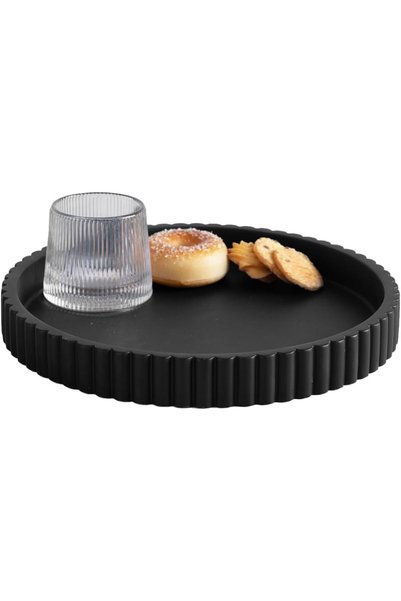 Generic Decorative Tray, for Coffee Table, Round Vintage Color Concrete Servi...