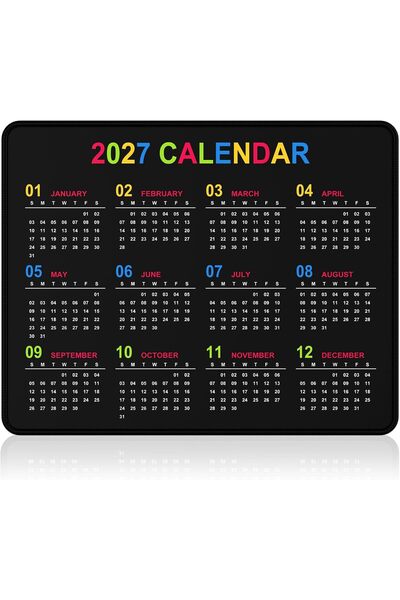 Generic لوحة ماوس بتقويم 2027، لوحة ماوس صغيرة غير قابلة للانزلاق للمكتب بألو...