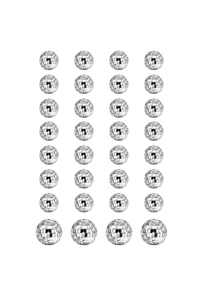 X SPRING Disco Ball, Set of 4 Glittering Mirror Hanging Ornaments, Retro Disc...