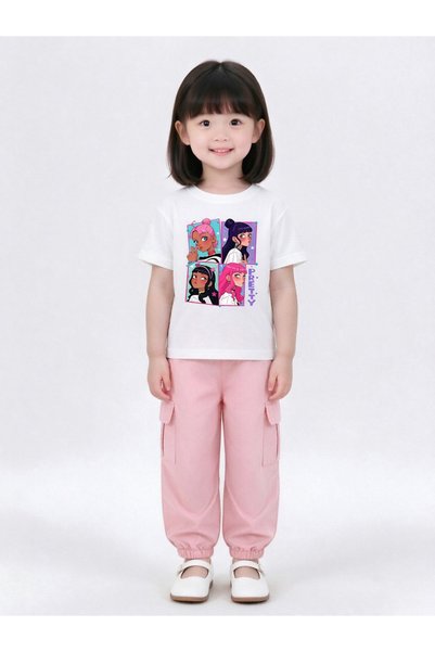 Take Two By Styli Girls Pink Cargo Jogger Pants