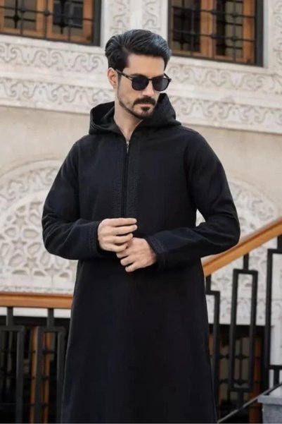 Generic Luxury Winter Thobe (Men's Winter Jalabiya) Made of Warm Jokh Materia...