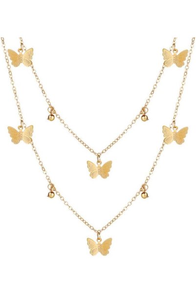 Generic Women's Choker Necklace Butterfly Choker Necklace Fashion Multilayer ...