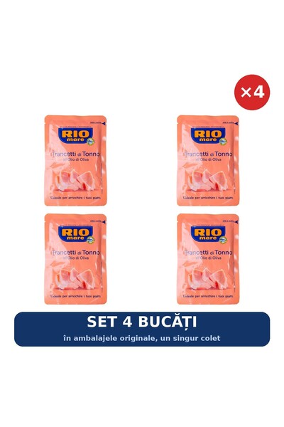 RIO MARE Set 4 x Ton în ulei de măsline plic Rio Mare, 65 g