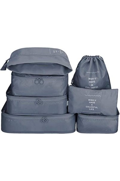 Generic 7Pcs SET Travel Luggage Organizer Packing Cubes Set Storage Bag Water...