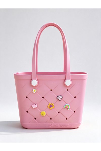 Take Two By Styli Pink Textured Tote Bag