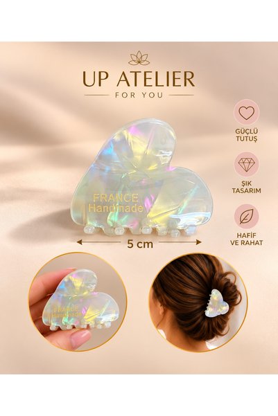 Up Atelier مشبك شعر بتصميم مخلب، باللون العاجي