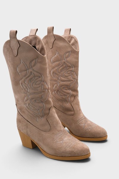 MODAADAM Cizme de cowboy pentru femei Lepic - culoare gri-maroniu