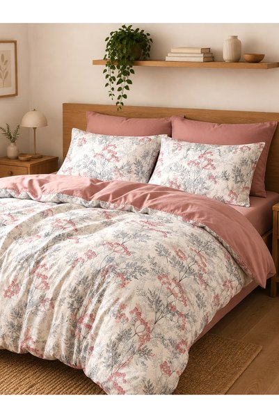 MyStory Home Double-Size Duvet Cover Set with Elasticized Fitted Sheet - Micr...