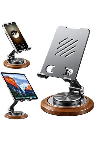 Generic SHAWSOON Adjustable Phone Stand for Desk, 360° Rotatable Metal Phone ...