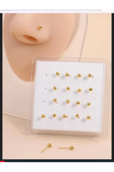 Eom Set de 5 inele de nas pentru piercing, de lux, cu zirconiu și modele flor...