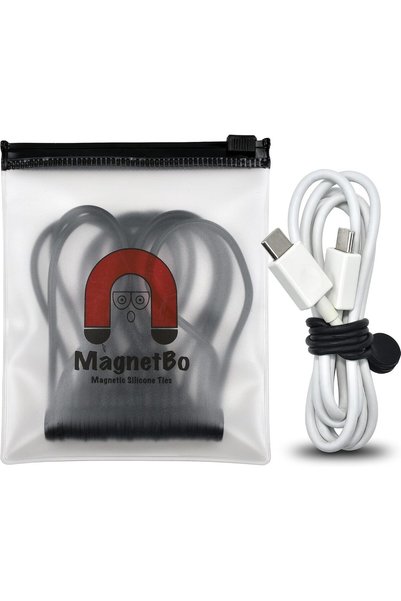Generic Reusable Magnetic Silicone Cable Ties with Strong Magnet for Bundling...