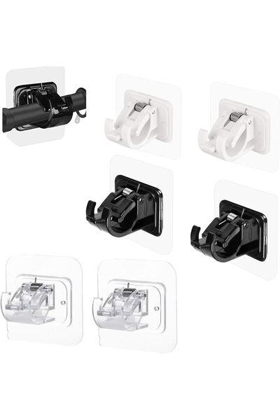 Generic 6pcs Rod Holders, No Drill Curtain Rod Brackets, Self Adhesive Curtai...