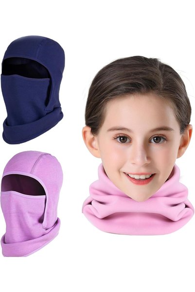 Generic 2 Pack Kids Balaclava Face Mask for Boy Girl, Winter Hat Ski Mask for...