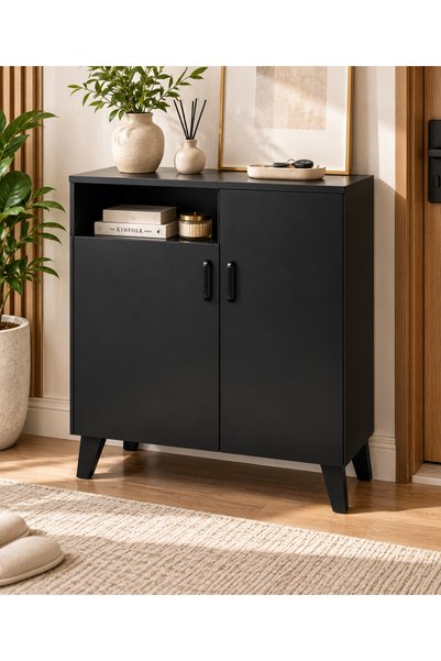 N.zone Modern Shoe Cabinet Versatile Stylish Design with Two Doors and Interi...