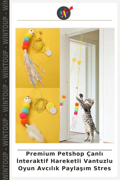 Wintoup Premium Pet Shop: Bell-Equipped Interactive Moving Suction Cup Toy fo...