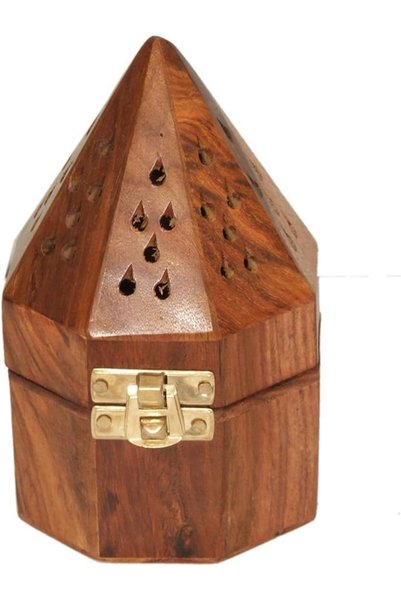 Generic Wooden Incence-Bakhoor Burner Pyramid Shape Wooden Bakhoor Burner mul...