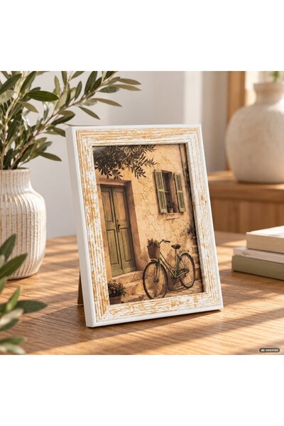 DD SHOP Ramă foto din lemn alb învechit, 13 x 18 cm