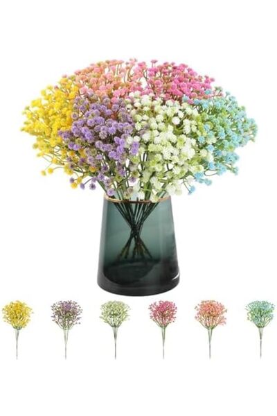 Generic Artificial Gypsophila Faux Flowers, 18 PCS Baby's Breath Fake Silk Fl...