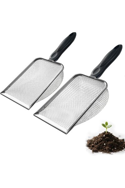 Generic 2 PCS 2-in-1 Gardening Soil Sifter Set with 2/2.8mm Mesh, Garden Siev...