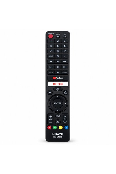 BURAQ جهاز تحكم عن بعد ذكي للتلفزيون HUAYU RM-L1678 مع أزرار Netflix و YouTube