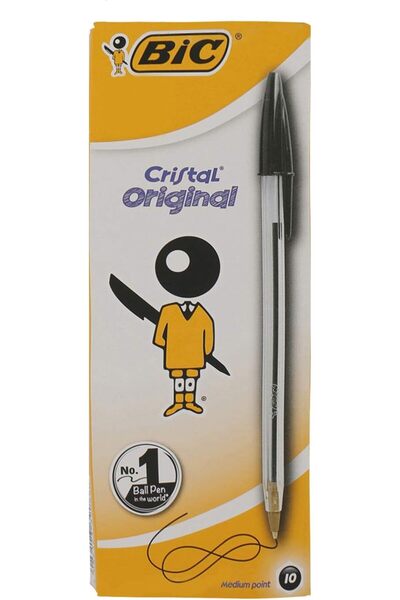 Generic Cristal Ballpoint Pen Medium Point, Pack of 10 - Black