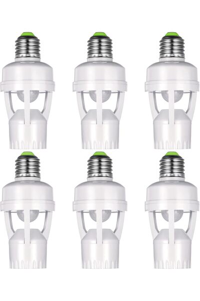 Generic 6 Pieces Motion Sensor Light Socket Smart Screw in Light Bulb Outlet ...
