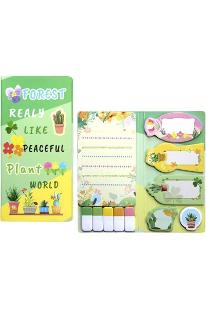 Generic 440 PCS Combination Sticky Notes Set, Cartoon Plant Self-Sticky Memo ...