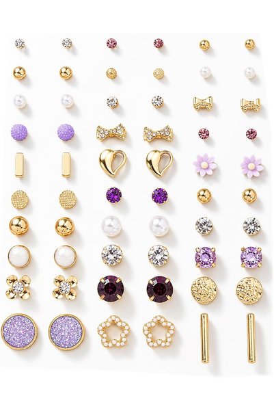 Generic 30 Pairs Earrings Combo Set Latest Stylish Crystal Pearl Earrings for...