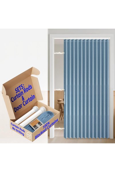Generic 100% Blackout Folding Door Accordion Door Closet Doors Curtain Invisi...