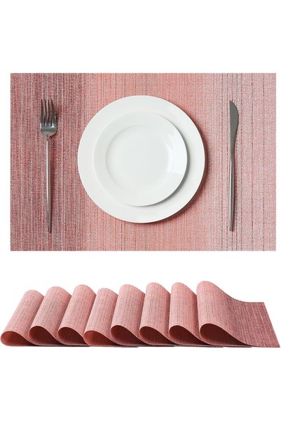 Generic Gradient Pink Woven Placemats Set of 8 - Heat Resistant Non-Slip Plac...