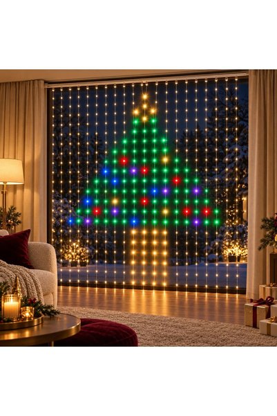 OEM Lumini perdea LED RGB inteligente, 2 x 2 m, 400 LED-uri, aplicație Blueto...